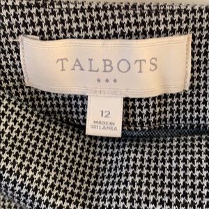 Talbot’s Black Houndstooth Pencil Skirt Size 12 New